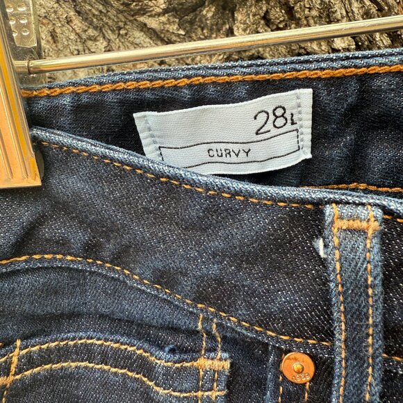 Gap 1969 perfect boot cut 28L Curvy dark blue wash jeans - Picture 4 of 4